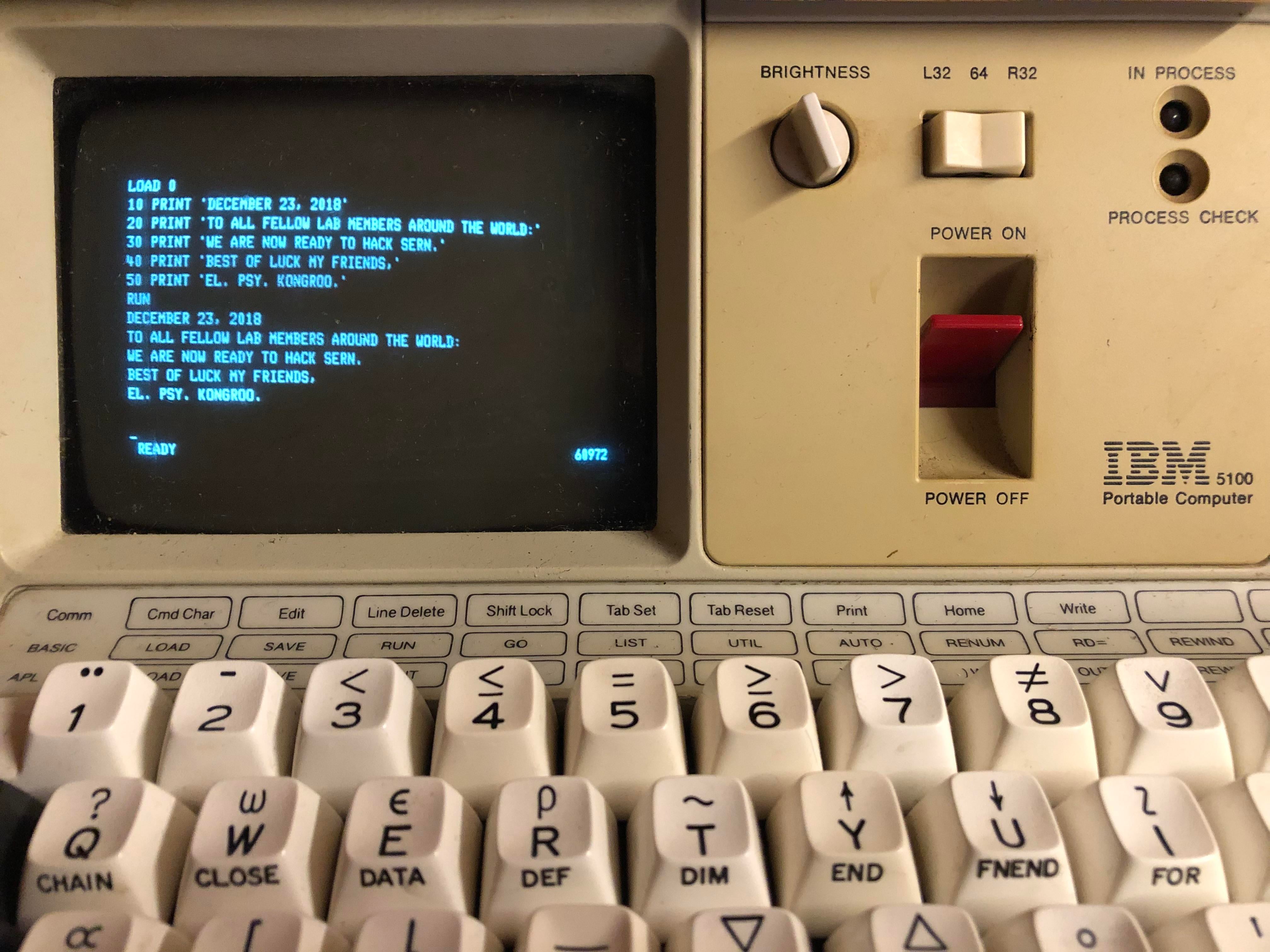 IBM 5100 Portable Computer
